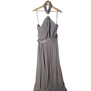 Chiffon Bridesmaid Dress WHITE BY VERA WANG Gray Size 16
